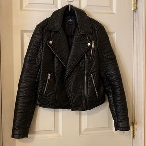 Faux black leather jacket
